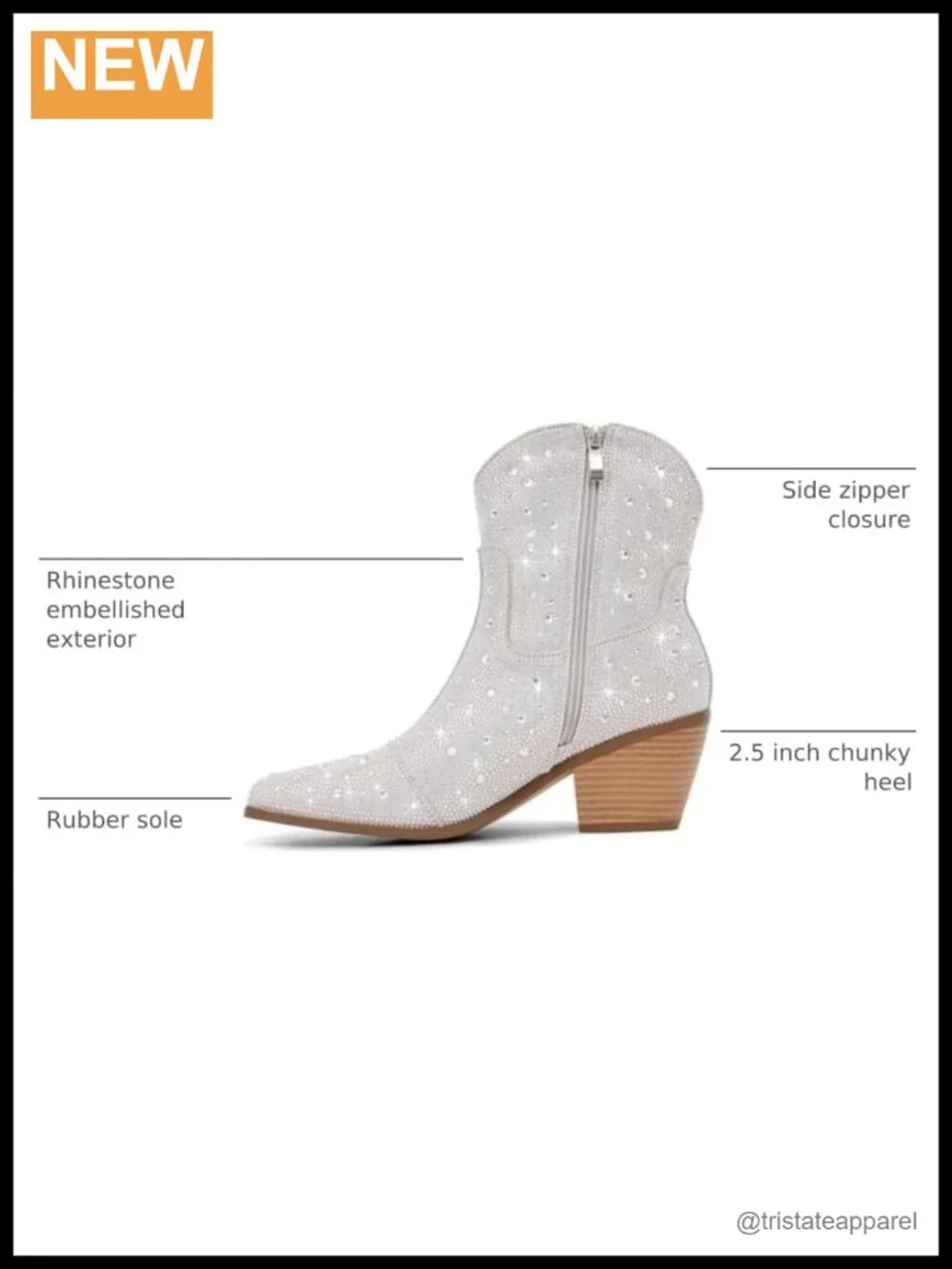 Rhinestone Cowboy Boots for Women Sparkly Ankle Cowgirl Boots